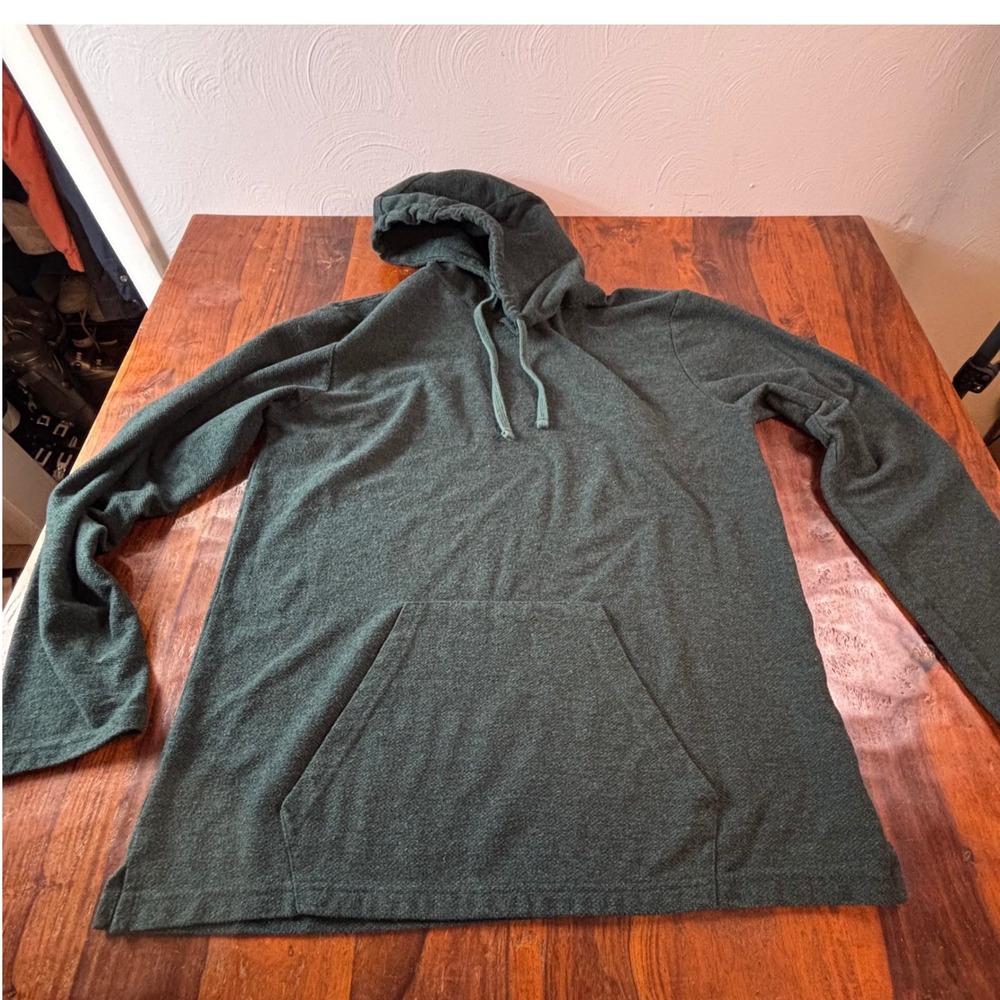 Mudo‎ Collection Mens XXL Forest Green Pullover Hoodie Cotton Blend Marl Knit